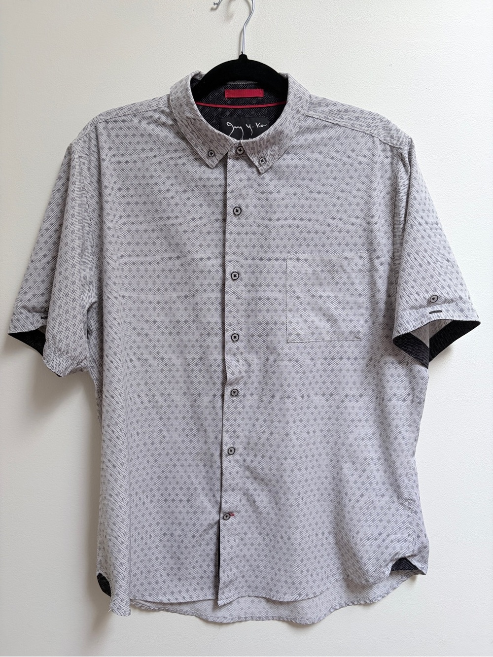 Jay Y. Ka Studio Men’s Short-Sleeve Button-Down Shirt Size XL